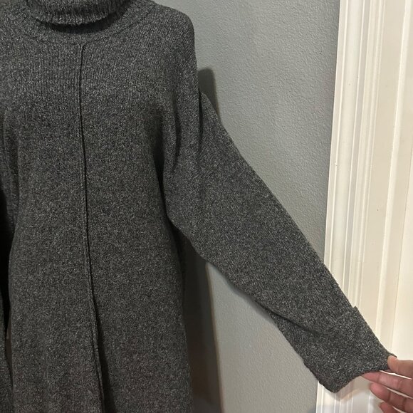 Flax By Angelheart Womens Sweater Dress Medium Turtleneck 3/4 Sleeve Wool Blend - Picture 4 of 8